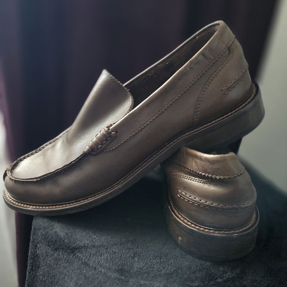 Anderson & Sheppard Classic Brown Leather Loafers Sz 45.5